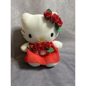 Hello Kitty Mini 6 inch Plush Sweetheart Red with Roses 2002